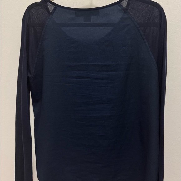 French Connection Classic Navy Long Sleeve Top Minimalist Workwear M - Picture 5 of 9